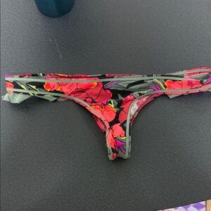 Victoria's Secret Floral Bikini Bottom in Red and Green
